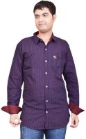 British Terminal Men's Checkered Casual Blue Shirt