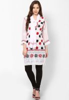 Castle Red Embroidered Kurtis
