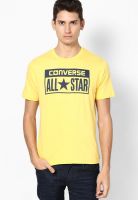 Converse Yellow Printed Round Neck T-Shirts