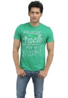 DC Comics Green Solid Round Neck T-Shirts