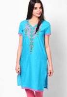 Dhwani Blue Printed Kurtis