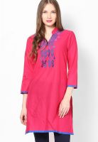 Dhwani Fuchsia Embroidered Kurta