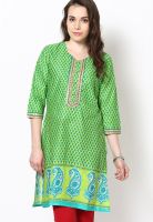 Diya Green Printed Kurtis