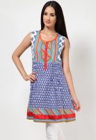 Diya White Printed Kurtis