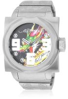 Ed Hardy Ba-Dr Silver/Black Analog Watch