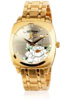 Ed Hardy Sn-Fl Golden/Silver Analog Watch