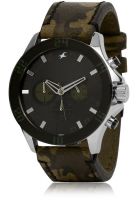 Fastrack Commando 3072Sl12-Dc526 Brown/Green Chronograph Watch