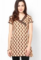 G Beige Printed Kurtis