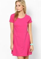 Ginger By Lifestyle Pink Colored Printed Shift Dress