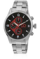 Gio Collection Gad0038A-B Silver/Red Chronograph Watch