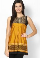 Global Desi Mustard Yellow Solid Kurta