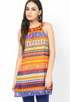 Global Desi Orange Printed Kurtis