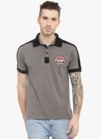 Gritstones Grey Solid Polo T-Shirt