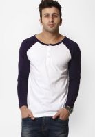 Gritstones White Solid Henley T-Shirts