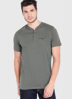 Highlander Grey Solid Henley TShirts