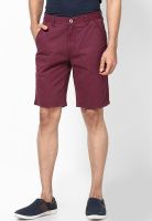 Indigo Nation Maroon Regular Fit Short