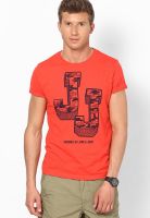 Jack & Jones Red Crew Neck T Shirt