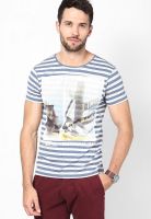 Jack & Jones White Printed Round Neck T-Shirts