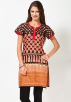 Jaipur Kurti Brown Printed Kurtis