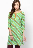 Jaipur Kurti Green Printed Kurta