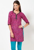 Jaipur Kurti Pink Printed Kurtis