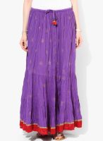 Jaipur Kurti Purple Flared Skirt