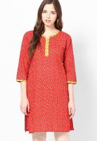 Jaipur Kurti Red Printed Kurtis