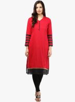 Jaipur Kurti Red Solid Kurtis