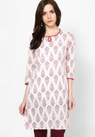 Jaipur Kurti White Printed Kurta