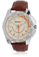 KILLER Fashion Klw147Sla Brown/Off White Analog Watch