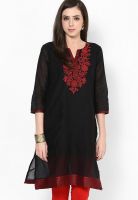 Karigari Black Embroidered Kurta