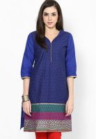 Karigari Blue Printed Kurta