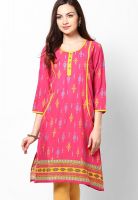 Karigari Pink Printed Kurtis