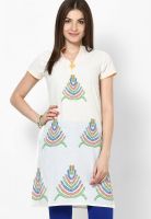 Karigari White Printed Kurtis