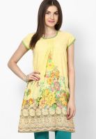 Karigari Yellow Printed Kurtis