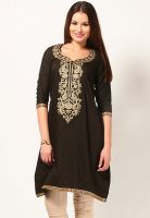 Kira Black Embroidered Kurtis