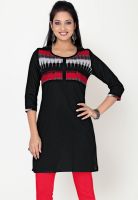 Kira Black Solid Kurtis