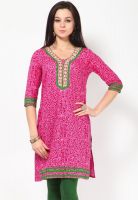 Kurti'S Pink Printed Kurtis