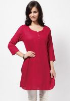 Kurti'S Pink Solid Kurtis