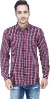 LEAF Men's Checkered Casual Red, White, Blue Shirt