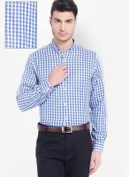 Mark Taylor Blue Check Slim Fit Formal Shirt