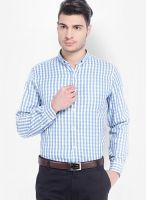 Mark Taylor Blue Check Slim Fit Formal Shirt