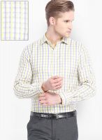 Mark Taylor Yellow Check Slim Fit Formal Shirt