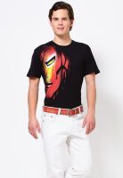 Marvel Black Printed Round Neck T-Shirts