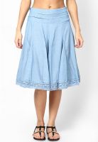 Mineral Aqua Blue Flared Skirt
