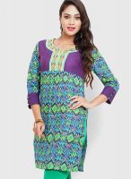 Mytri Blue Embroidered Kurta