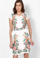People White Colored Printed Skater Dress