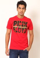 Pink Floyd Red Printed Round Neck T-Shirts
