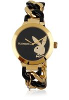 Playboy Bpb-0016-B Gold/Black Analog Watch