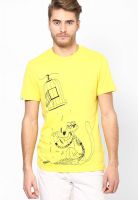 Puma Yellow Printed Round Neck T-Shirt